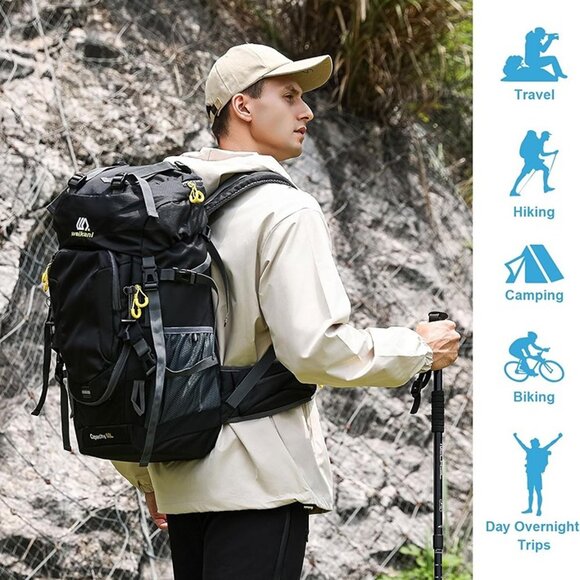 NEW  60L Waterproof Hiking and Camping Backpack for Men - Picture 7 of 7